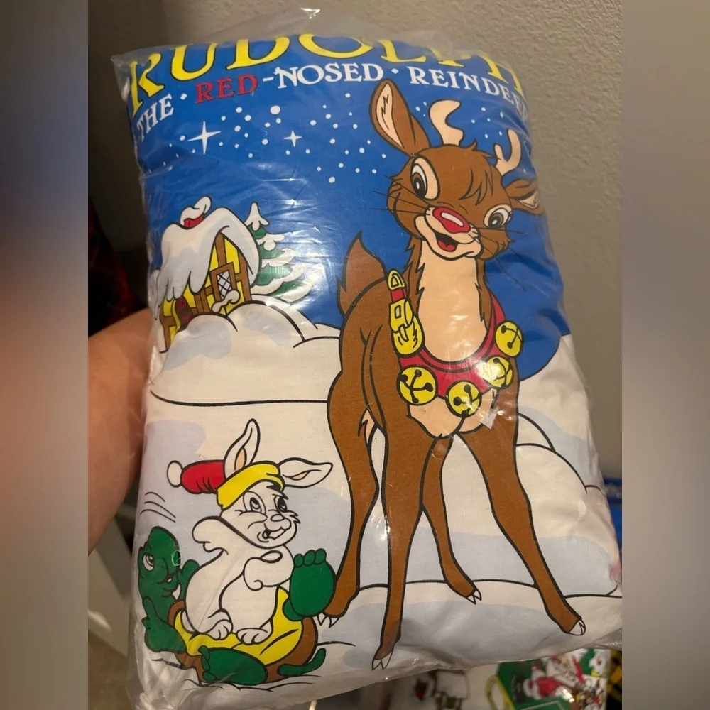 Vintage 1996 Wicklow Co. Rudolph The Red-Nosed Reindeer Story Pillows New Sealed
